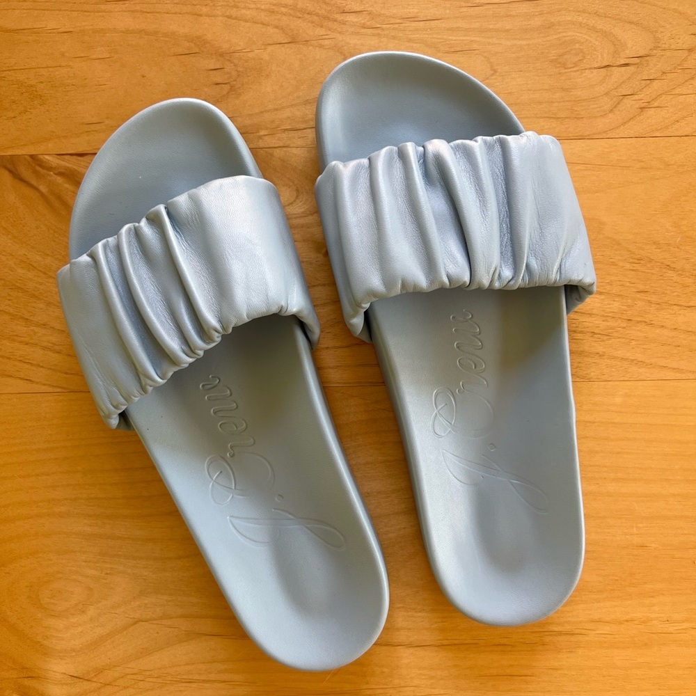 J. Crew Pacific Scrunchie-strap Slides in Blue Mist - Picture 5 of 8